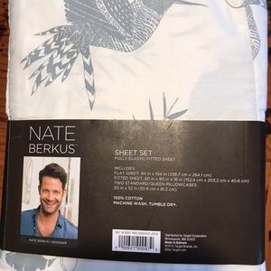 Nate Berkshire Queen Sheet Set Floral Bird Hummingbird NWT